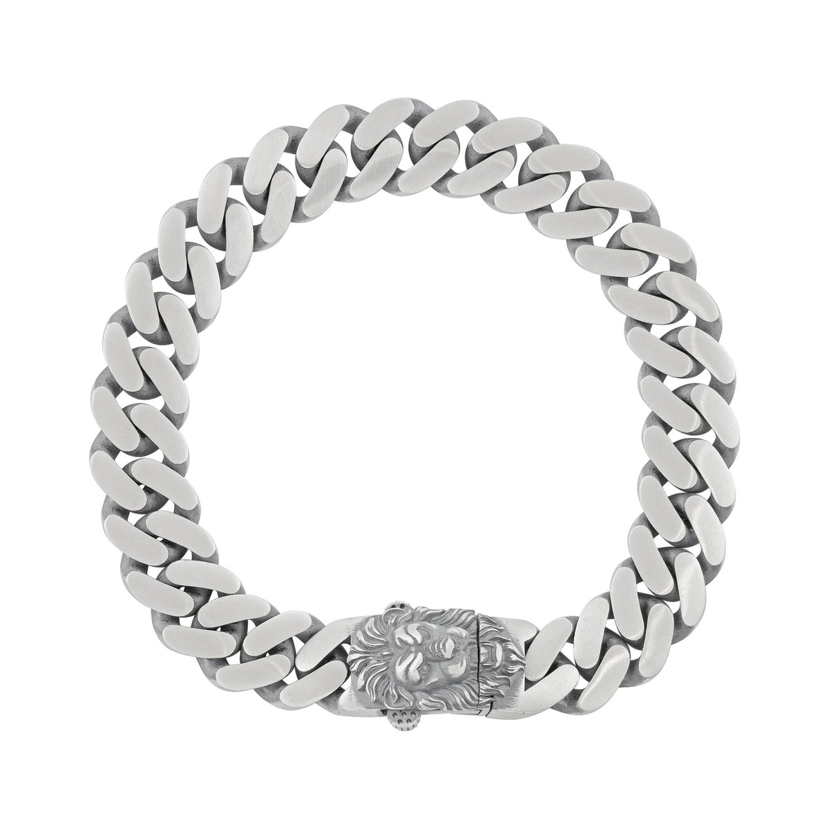 Regal Roar  Sterling Silver Curb Chain Bracelet