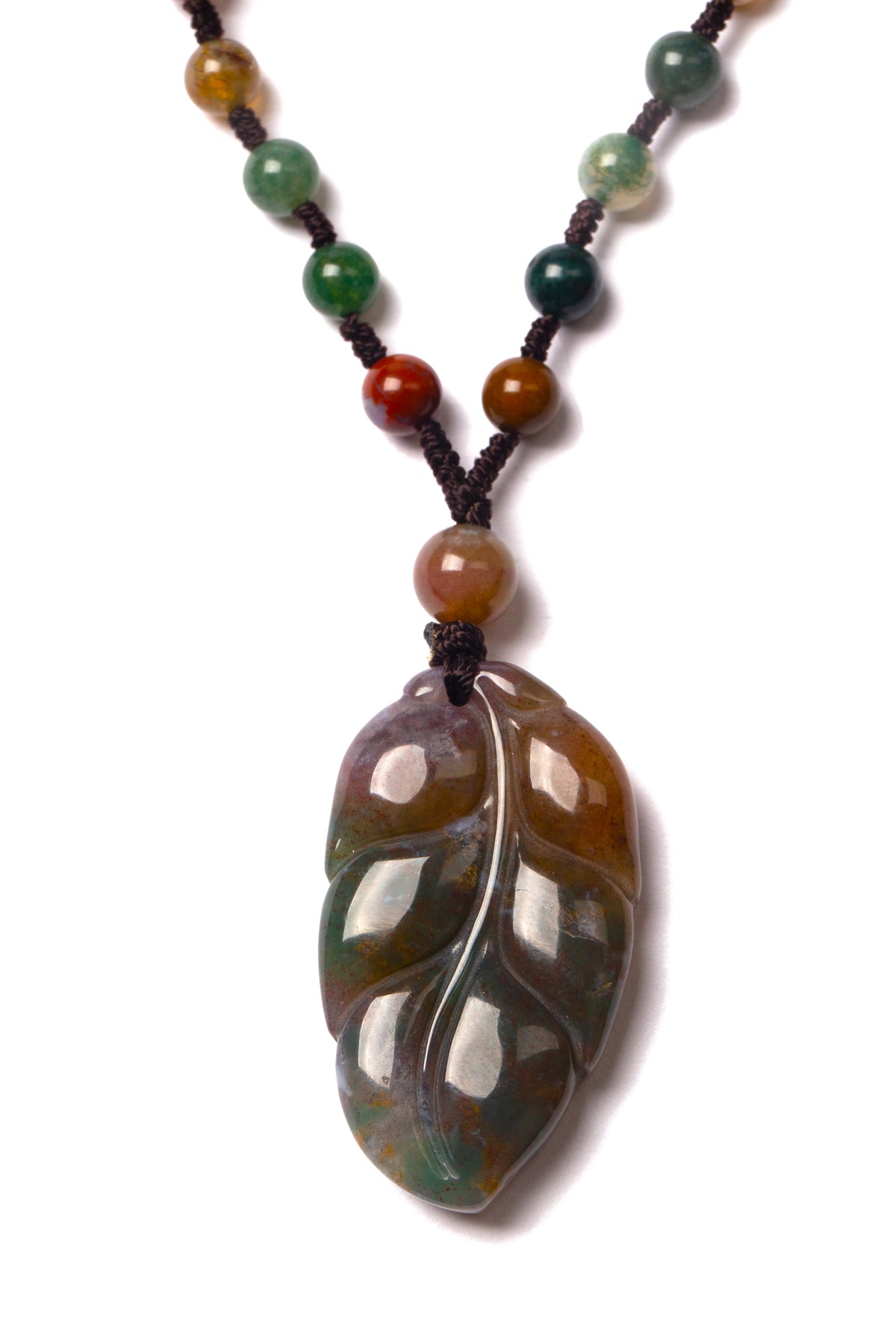 The Cosmic Agate leaf pendant