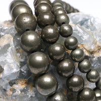 Pyrite Round Beaded Bracelet