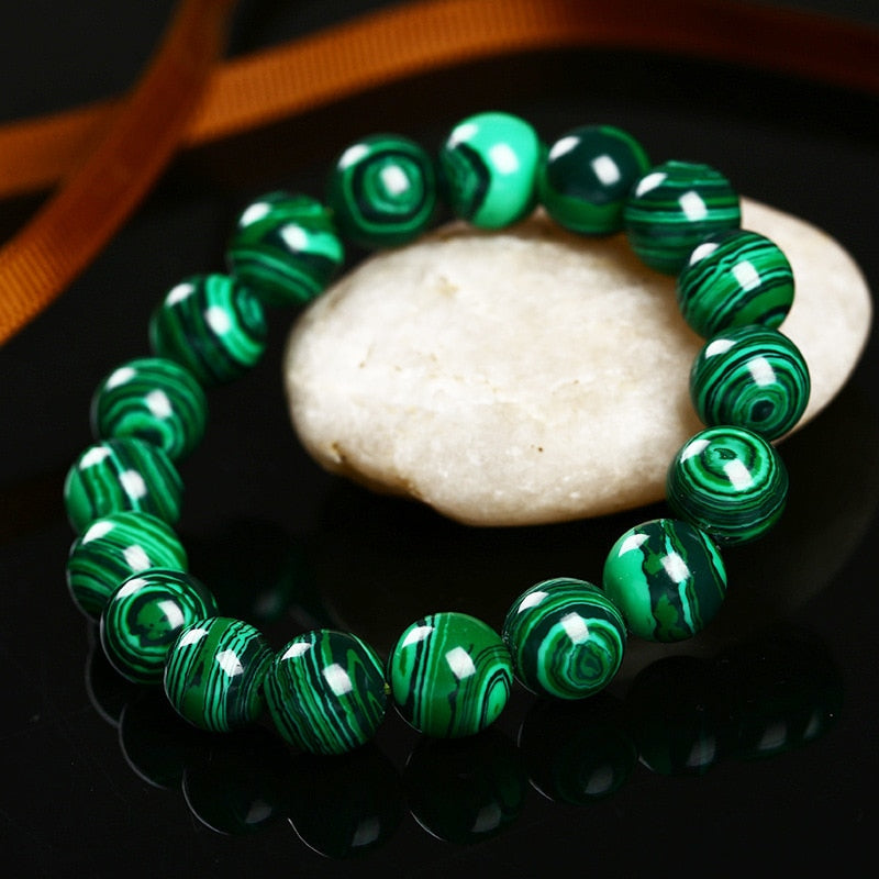 Green Malachite Beaded  Bracelet