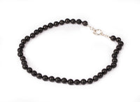 Shungite Beaded Necklace with Sterling Silver Clasp