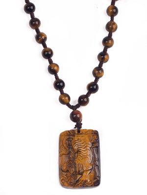 Tiger Eye Beaded Pendant Tiger